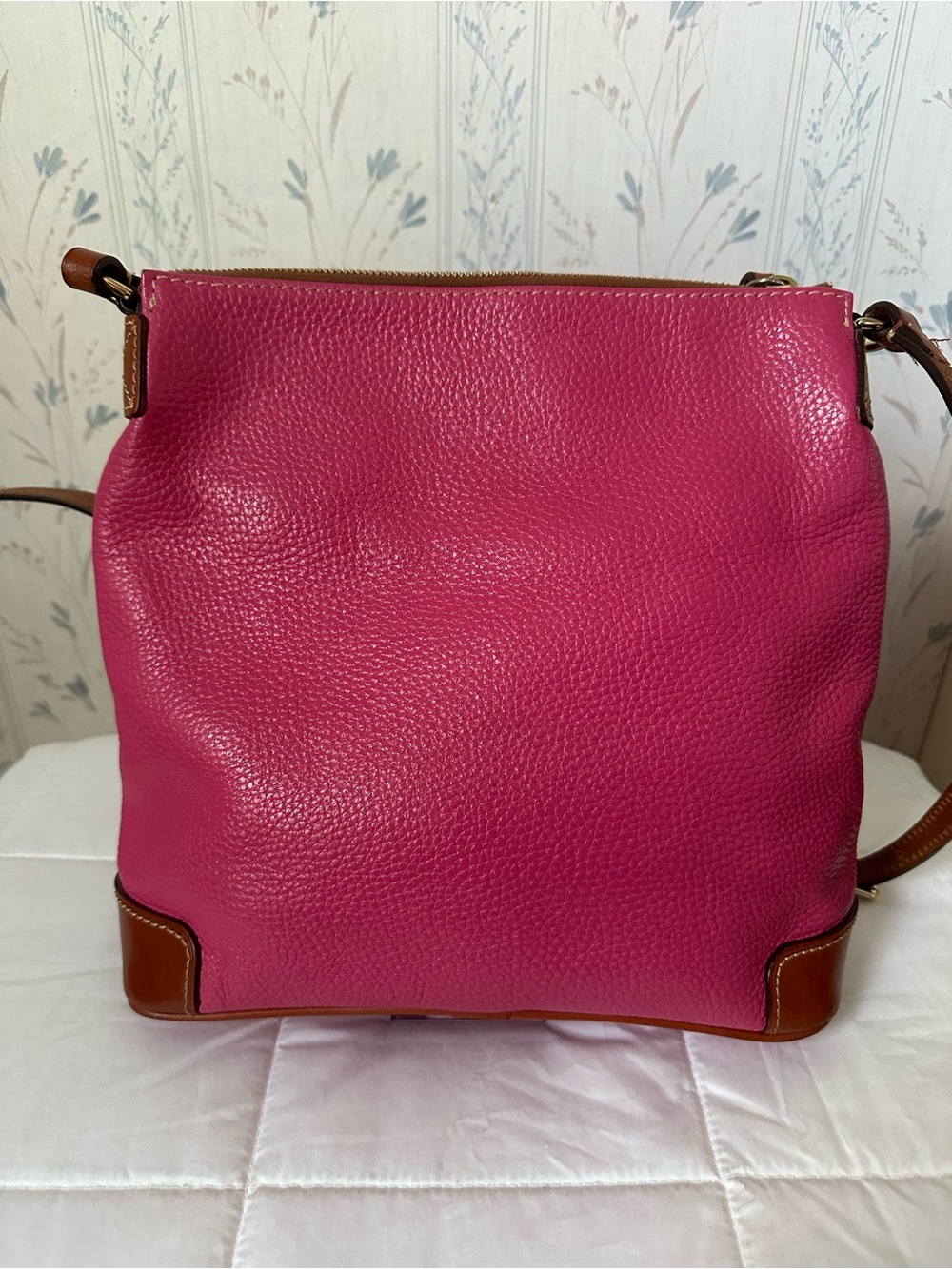 Dooney & Bourke Hot Pink Leather Crossbody - Picture 2 of 16